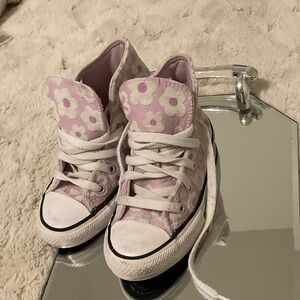 Converse Lilac Floral High-Top Sneakers